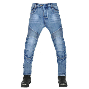 Jeans de moto pour homme en denim bleu, protection CE, ignifuge, respirant, séchage rapide, sécurité et confort améliorés - Product Image 3