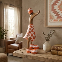 Figurine de canard en bambou écologique faite à la main avec couleur personnalisée et design artistique moderne pour cadeaux d'anniversaire et décoration intérieure