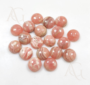 พลอยโรโดโครไซต์ทรงกลมอัญมณีหลวมสีชมพูทึบแสงขายส่งเครื่องประดับเงินทำสีทองเงิน - Product Image 3