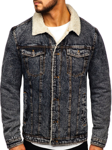 Veste en jean sur mesure 2024, design personnalisé, automne, chaude, standard, vente en gros, streetwear, mode, veste d'hiver pour hommes, service OEM, devant uni - Product Image 4