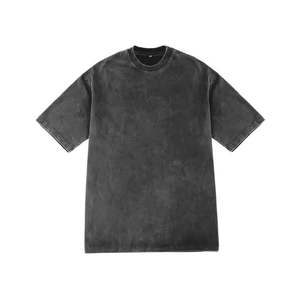 Ensemble de t-shirts décontractés pour hommes en éponge délavée à l'acide pantalon de rue respirant et personnalisable OEM d'été vente en gros - Product Image 3