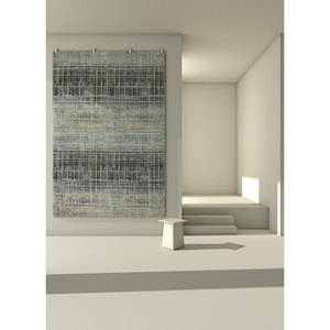 Uvenuti Abstract Pattern Wool & Bamboo Silk Hand Knotted Rug Grey & <b>Black</b>-LRB-1538 for Home Use - Product Image 5
