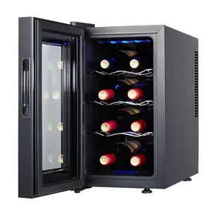 電気12ボトルレトロワインショットクーラーキャビネットシガー冷蔵庫飲料チラーワインクーラー冷却ユニットセラーワイン冷蔵庫