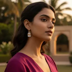 Pendientes Colgantes de Plata 925 con Baño de Oro Rosa y Circonita Cúbica para Regalos de Boda y Fiesta para Mujer - Product Image 2