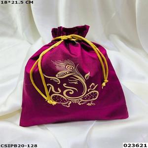 Bolsas con cordón temáticas Ganesh hechas a medida, ideales para usar como favores de boda y adecuadas para regalar - Product Image 1