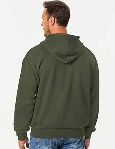 Sudaderas con capucha informales de invierno para hombre, Color sólido, 100% algodón, forro polar, ajuste regular, secado rápido y respetuoso con el medio ambiente - Product Image 2