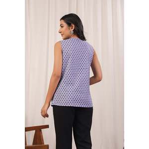Mehr Inaya - Camiseta sin mangas informal de punto con estampado floral para mujer, transpirable, talla única - Product Image 4