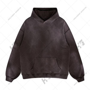 เสื้อสวมหัวมีฮู้ดโอเวอร์ไซส์ผ้าฝ้ายลำลองกระเป๋าจิงโจ้มีเชือกรูดสำหรับผู้ชาย/ผู้หญิง - Product Image 1