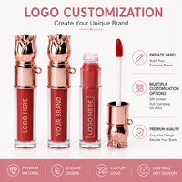 Gloss à lèvres de luxe à la rose, marque privée, logo personnalisé, imperméable, longue tenue, rouge à lèvres liquide mat, gloss à lèvres végétalien, OEM