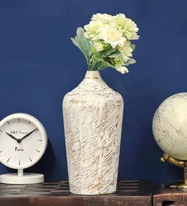 2025 antico <span class=keywords><strong>vaso</strong></span> di metallo <span class=keywords><strong>in</strong></span> ottone bianco antico elegante <span class=keywords><strong>vaso</strong></span> di fiori <span class=keywords><strong>in</strong></span> ferro costiero con Design <span class=keywords><strong>in</strong></span> <span class=keywords><strong>gesso</strong></span> fatto a mano per il soggiorno di decorazioni per la casa - Product Image 4