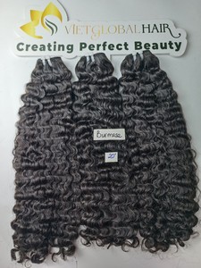 Superventas 2024 Paquetes de cabello humano vietnamita crudo Color negro Birmano Rizado Extensiones de cabello de trama Doble - Product Image 5