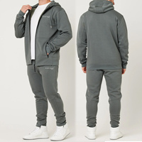 Perfect Industry Herren Winter-Trainingsanzug mit durchgehendem Reißverschluss, schlichter Kapuzenpullover & Jogginghose Set, individuelles Logo, Puffdruck, Stickerei