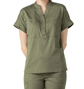 Venta caliente uniformes médicos hombres mujeres enfermera Scrubs Set Stand collar manga corta uniformes conjuntos 2026 - Product Image 1