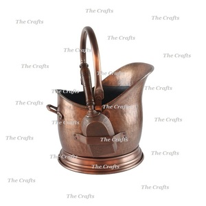 Seau à charbon de couleur noir et or en fer avec des cheminées de la plus haute qualité, seau à charbon en vrac - Product Image 6