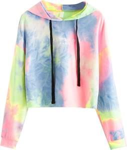 Sweat-shirt à capuche élégant pour femme, en polaire écologique, à manches longues, coupe courte, pour l'entraînement, avec designs personnalisables - Product Image 6