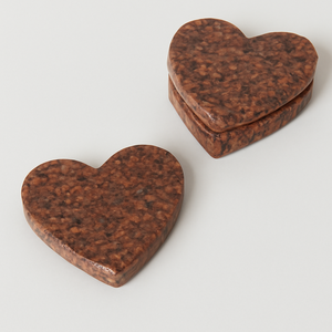 Sous-verres en marbre en forme de coeur noir et blanc élégants sous-verres en pierre durables pour Tables à manger salon personnalisable - Product Image 6