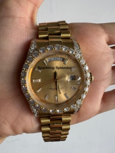 นาฬิกาฮิปฮอปประดับเพชรครึ่งเม็ดทำจากสแตนเลสสตีลจากชุดลำลองไปจนถึงชุดทางการที่ออกแบบมาสำหรับผู้ชายในชีวิตประจำวัน - Product Image 2