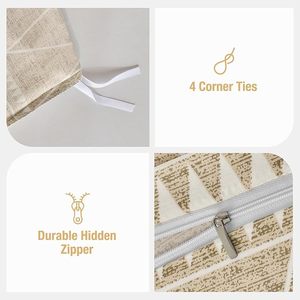 Bộ vỏ chăn Bộ Khăn trải giường Kaki Bộ chăn đôi in hình sọc Hình Học (1x vỏ chăn, 2X vỏ gối phù hợp) mềm Microfibre - Product Image 5