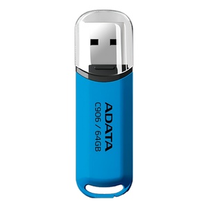 ADATA C906 แฟลชไดรฟ์ USB 2.0 ขนาด 64GB รุ่น Micro USB รูปทรงโลหะขนาดเล็ก ความจุ 32GB หน่วยความจำในตัว สีฟ้า AC906-64G-RWB บรรจุภัณฑ์กล่องของขวัญ - Product Image 1