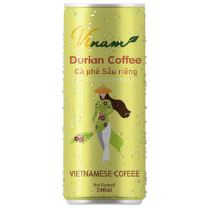 RTD Vietnamese Cream Fruit <b>Coffee</b> Milk Durian Sugar Top Grade Slim 240ml Can for Wholesale Brand Vinam/Yooh ODM/OEM Service 2024 - Product Image 1