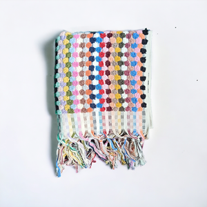 Pompom Turkish <b>Hand</b> <b>Towel</b> Handloomed Bubble Weave, 17x38 in - Product Image 3