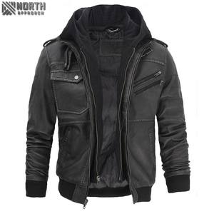 2025 Customised High Quality Men's <b>Genuine</b> Sheep Skin And Cowhide Bikers Leather Jackets Pure Leather Winter Jacket - Product Image 5