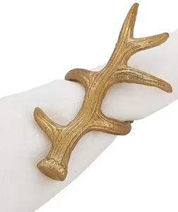 Latest New Leaf Shaped Metal Napkin Holder Round Napkin Ring for Event Table Decoration Wholesale Price - Product Image 5