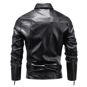 Chaqueta de cuero sostenible para hombre al por mayor, diseño de punto bordado con chaquetas ligeras de cuero genuino - Product Image 3