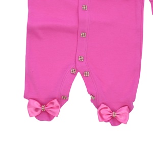 100% algodón tejido Flutter manga primavera bebé niñas recién nacido alta calidad lujo moderno manga larga venta al por mayor personalizado bebé mameluco - Product Image 4