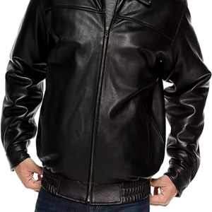 ATLANTIC Premium Men's Genuine Leather Bomber Jacket Zip Out Turn-Down Collar con ODM para el invierno - Product Image 6