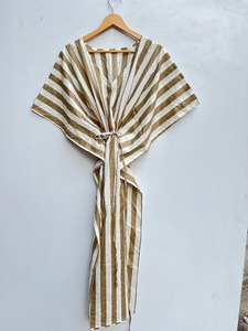 Caftan en coton kaftan de Bohème pour femmes caftan indien à rayures robe orientale vêtements de nuit robe maxi pour femmes cadeau pour sa robe - Product Image 2