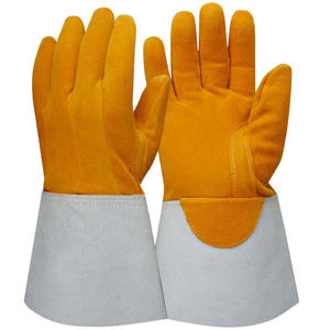 Cheaper Price <b>Welder</b> Garde B Cowhide Split Leather Yellow Leather Work <b>Arc</b> Welding Gloves - Product Image 1