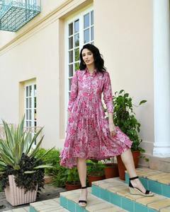 Vestido indio de algodón con bloque de mano para mujer, elegante estampado Floral, vestido de fiesta de Club sin mangas a la moda para ropa de verano, suministro ODM - Product Image 3