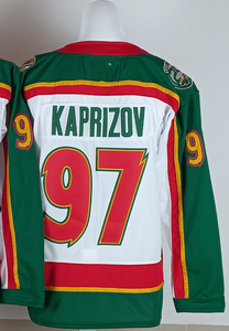 Venta al por Mayor de Ropa Masculina de Minnesota # 97 Kirill Kaprizov # 7 Brock Faber # Camisetas de hockey sobre hielo del 25.º aniversario de Marc-Andre Fleury, número 29, blancas - Product Image 4