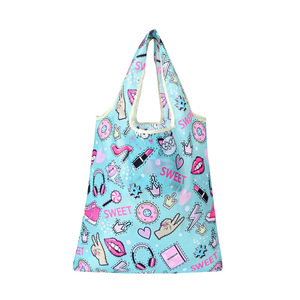 Sac de courses pliable en tissu grande capacité avec poignées en corde, imprimé floral, sac fourre-tout portable pour légumes, vente en gros - Product Image 4