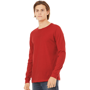 Camiseta de manga larga con cuello redondo CVC para hombre, camiseta BELLA + CANVAS Unisex Heather CVC, Camiseta de algodón pesado 100% de algodón, camiseta de manga larga - Product Image 5