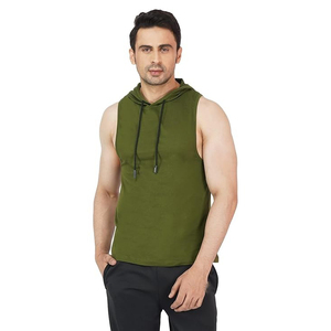 Sweat à capuche sans manches pour homme, personnalisé avec logo, pour la musculation, la salle de sport, nouvelle collection 2025 - Product Image 1