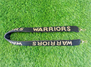 Sacs à main d'université personnalisés d'excellente qualité pour tous les jours et les jours de jeu avec sangles perlées dorées noires Accessoire de jour de jeu - Product Image 2