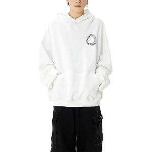 Sweat à capuche 100% coton éponge française personnalisé pull lourd veste Streetwear surdimensionnée finition délavé à l'acide brodé délavé au soleil - Product Image 1