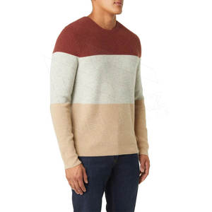 Tricoté rayé col rond hommes chandails coton laine haute qualité fabricant pas cher prix respirant sports d'hiver hommes pull - Product Image 4