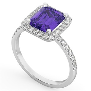 Designer de luxe 2023 dernière bague en diamant à la mode 18k or blanc pur émeraude tanzanite bagues de fiançailles livraison directe bagues OEM - Product Image 2