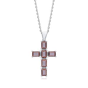 24x34mm Baguette Cruz diseño sultanita piedra encanto collar 925 plata esterlina turco joyería hecha a mano para el comprador al por mayor - Product Image 3