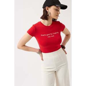 Camiseta corta Thanks God Baskili Likrali - Rojo - Rojo - Product Image 1
