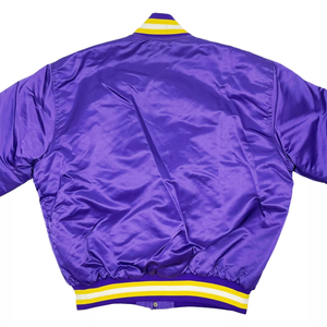 Veste universitaire personnalisée brodée pour hommes Bomber de baseball lourd et surdimensionné Veste de rue en polyester satiné avec appliques OEM - Product Image 2