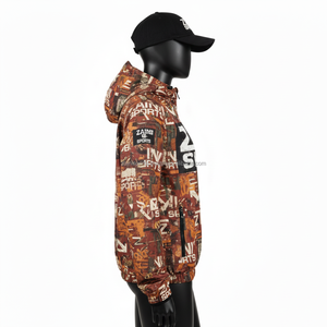 Chaqueta Cortavientos de Poliéster Premium de 130 GSM para Mujer, Estampado Completo Multicolor, Logotipo Personalizado, Chaqueta con Transferencia de Calor para Mujer - Product Image 3