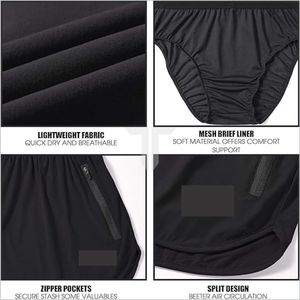 กางเกงออกกำลังกายขาสั้นผู้ชายสไตล์สตรีทเอวยางยืดสีพื้นย้อมสีเรียบแห้งเร็วเป็นมิตรกับสิ่งแวดล้อม - Product Image 6