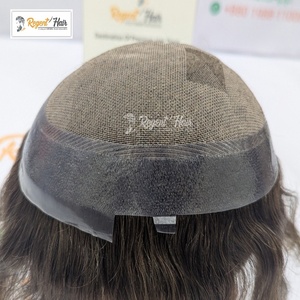 Premium REGENT Australia Hombre Toupee Trama atada a mano con cabello humano Onda natural Estilo de onda de agua Stock al por mayor - Product Image 6