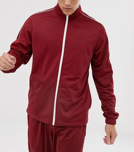 Vente en gros de survêtements slim pour hommes, survêtements de course personnalisés en coton et polyester, survêtement de sport à fermeture éclair - Product Image 3