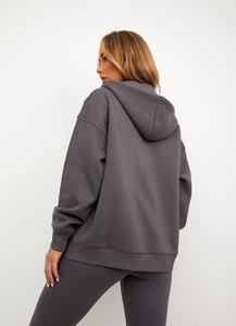 Sudadera con capucha para mujer con logotipo personalizado al por mayor, ropa de calle, cremallera, transpirable, sudaderas con capucha personalizadas para mujer 2025 - Product Image 6