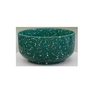 Bol à pied en marbre vert de luxe moderne bol de service en pierre naturelle fabriqué à la main pour les repas de fruits polis pour la cuisine de mariage - Product Image 4